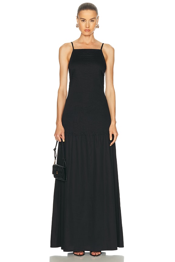 Shushu/Tong Lace Splicing Long Dress in black | FWRD