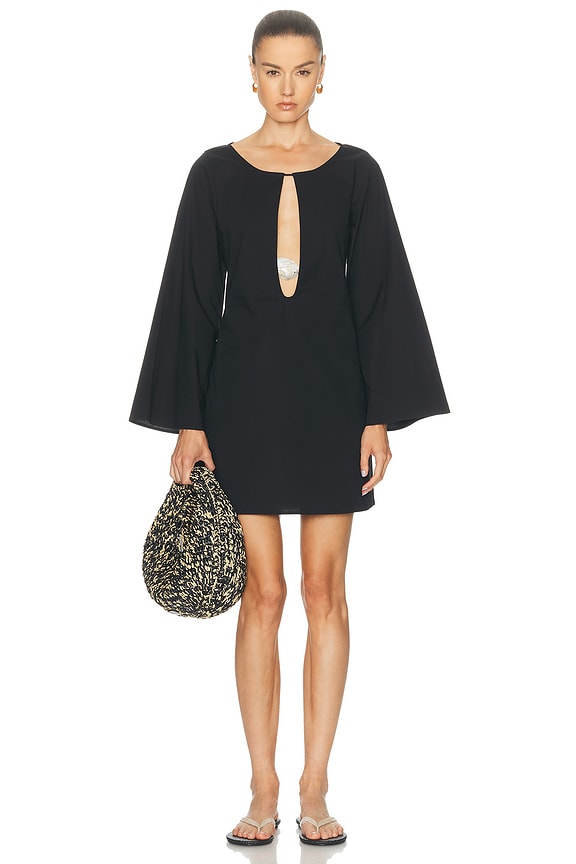 black ribbed long sleeve dress Black Cutout Bodycon Dress Long Sleeve main image 1