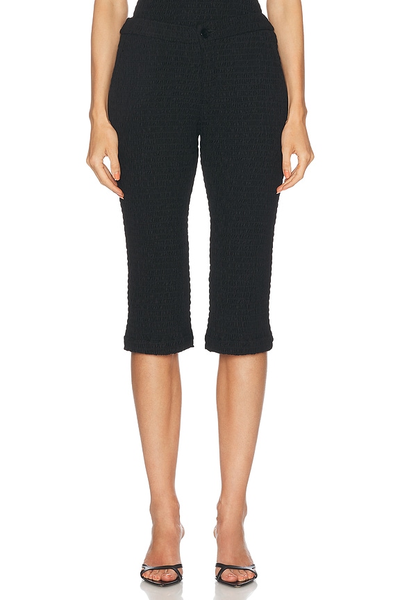Toteme Compact Knit Capri Trouser in Black | FWRD
