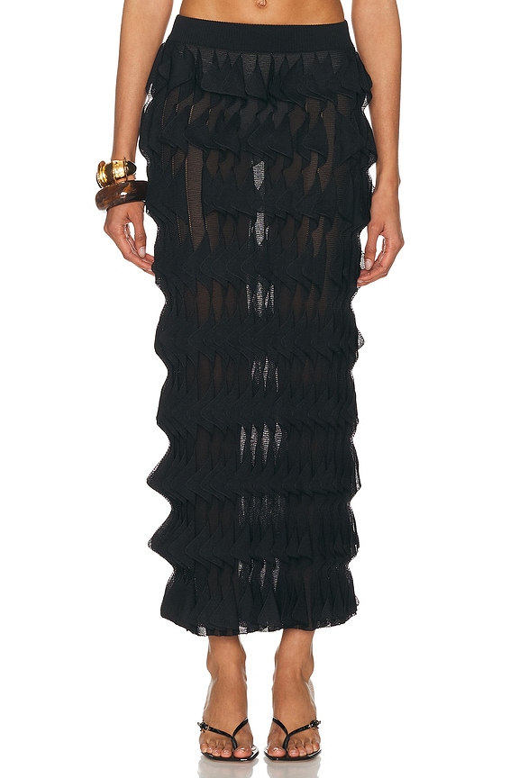 Zimmermann Rhythmic Embroidered Skirt in Black | FWRD