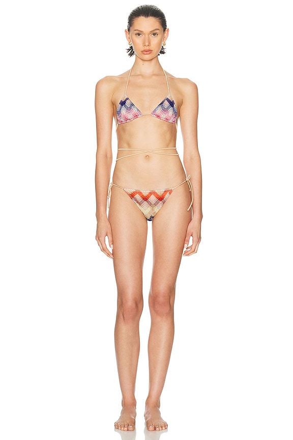 Emilio Pucci One Piece Swimsuit in Nero & Kaki | FWRD
