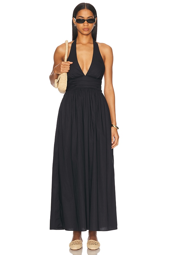 Zimmermann Anneke Tie Front Maxi Dress in Black | FWRD