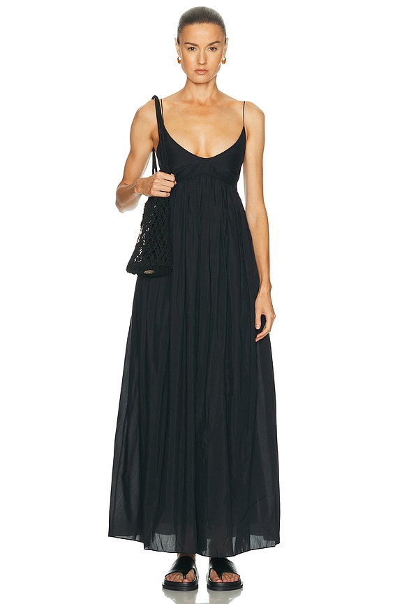 Matteau Plunge Halter Dress in Black | FWRD