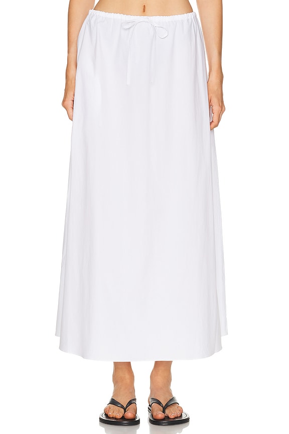 Helsa Poplin Maxi Skirt in White | FWRD