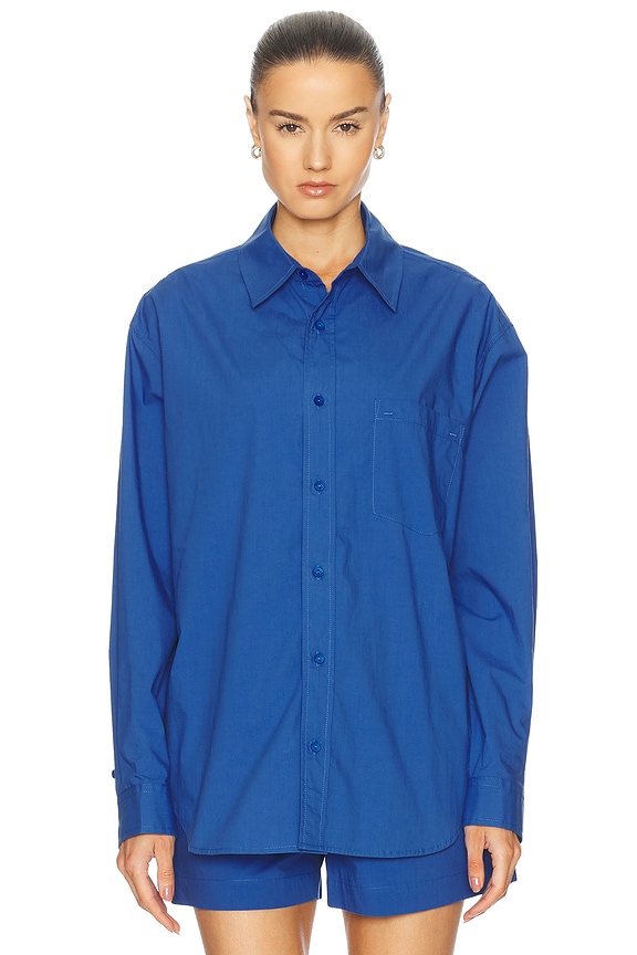 Peter Do Combo Twisted Oversized Shirt in Light Blue