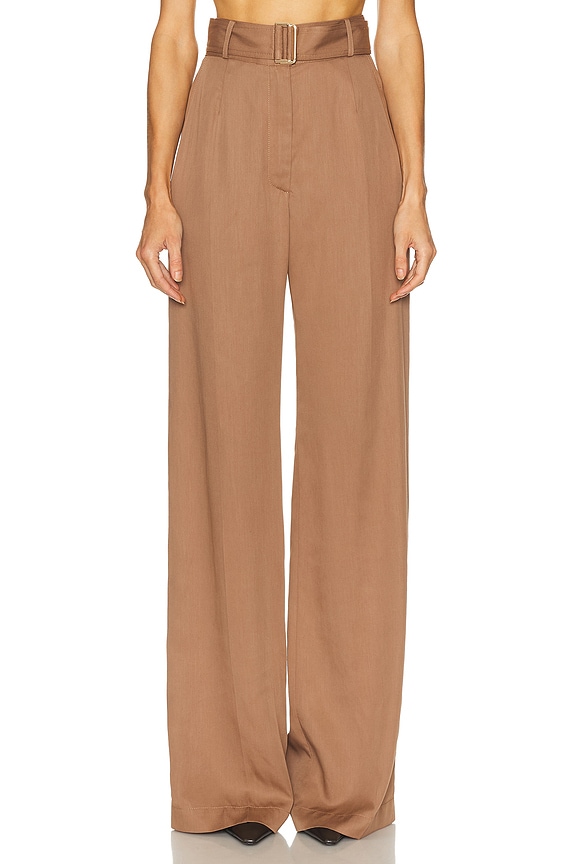 Lemaire High Waisted Curved Wide Leg in Denim Snow Beige | FWRD
