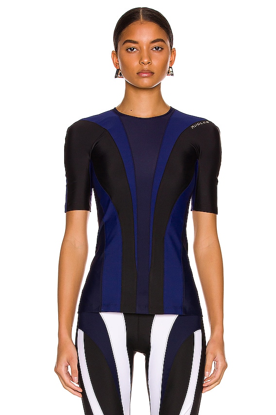 【関税込み】Mugler パープル＆ベージュ Spiral レギンス Mugler Spiral レギンス | パープル | FARFETCH JP