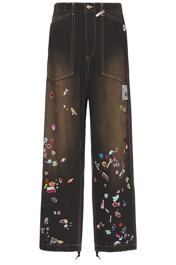 Amiri MA Quad Embroidered Carpenter Jeans in Vintage Black | FWRD