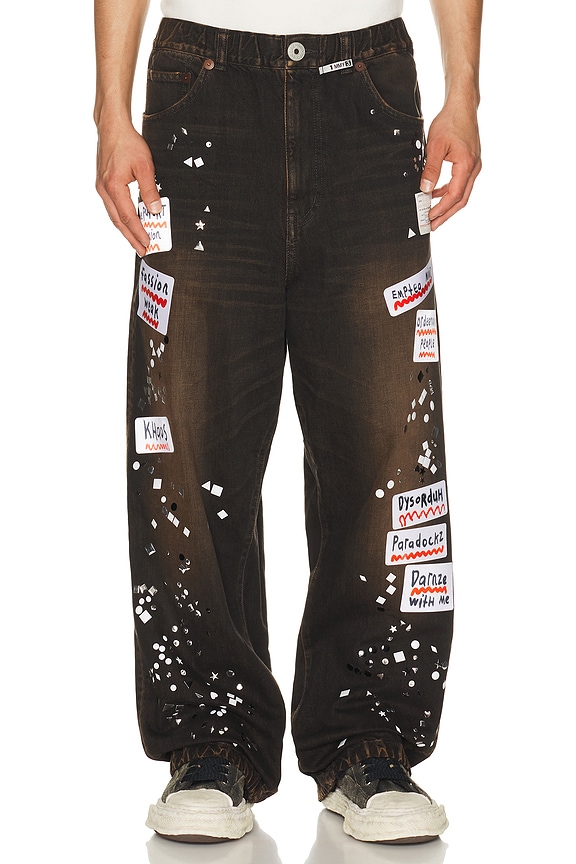 Undercover Distressed Jeans in Black | FWRD