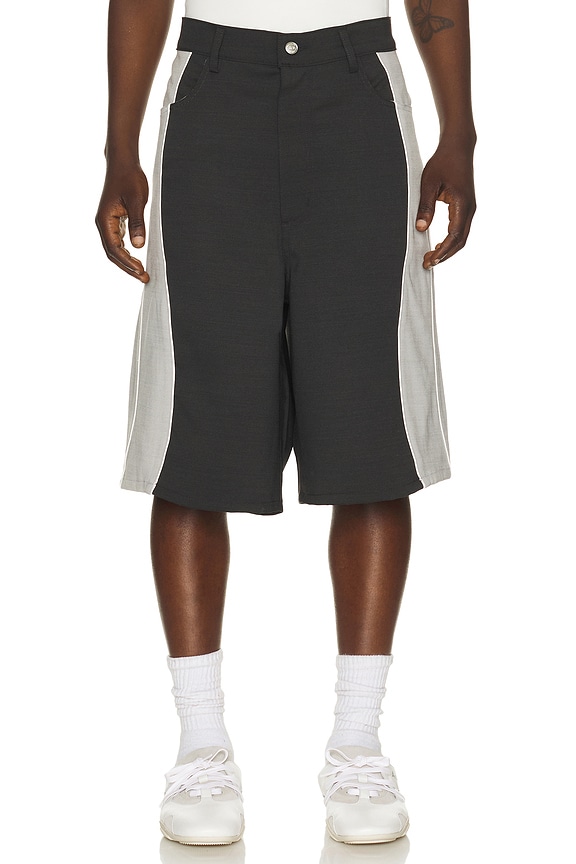 Amiri Bandana B-Ball Shorts in Blue & Black | FWRD