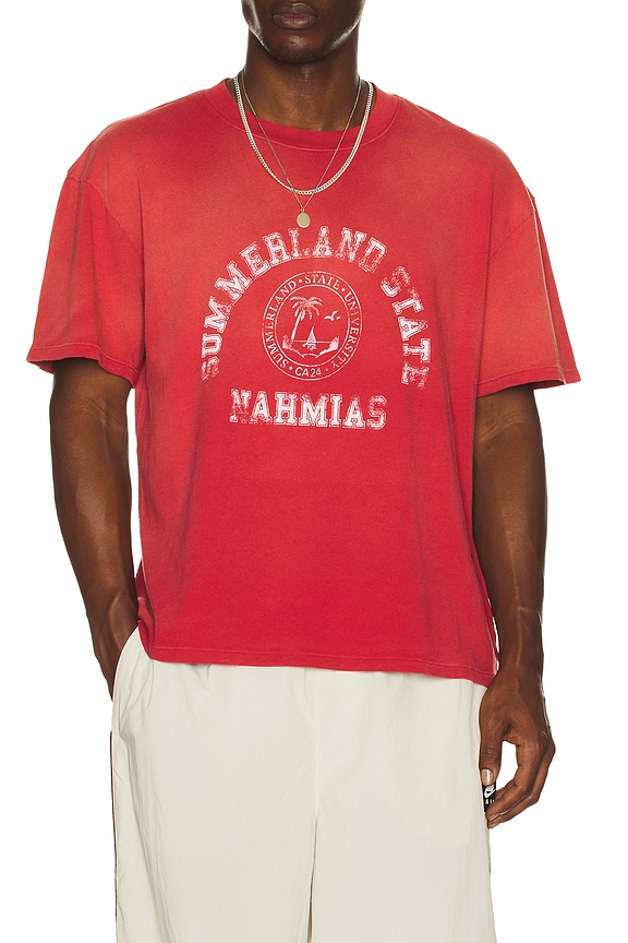 Balenciaga Heavy Metal Medium Fit T-shirt in Red | FWRD