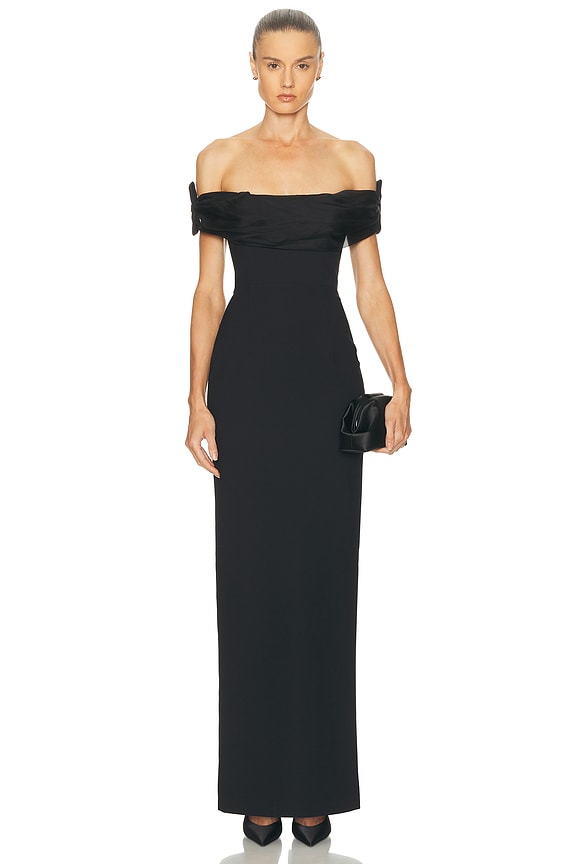 むーんfrankygrowBEAR CUT JQ GOWN BLACK Sid Neigum Side Cutout Off Shoulder Dress in Black | FWRD