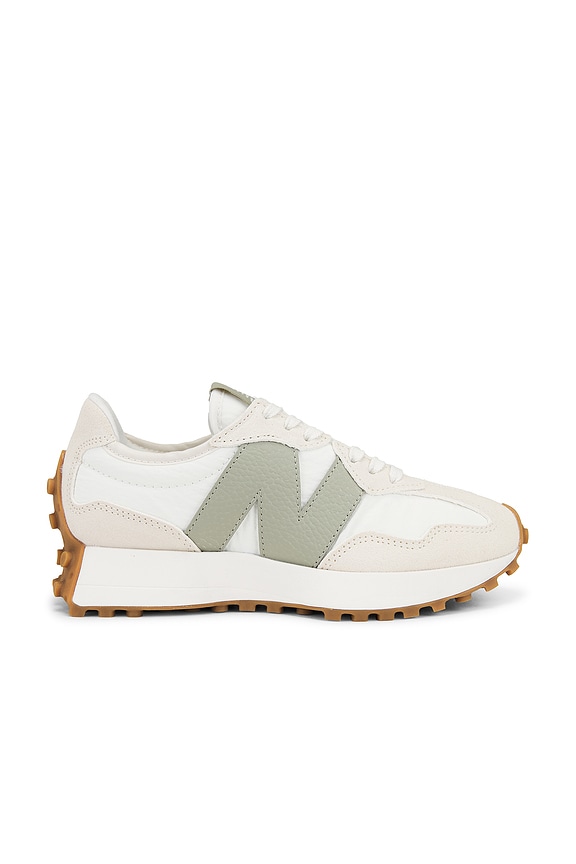 Mala Vita 訳あり New Balance 327 Sneaker in Lime Leaf & Hot Mango | FWRD