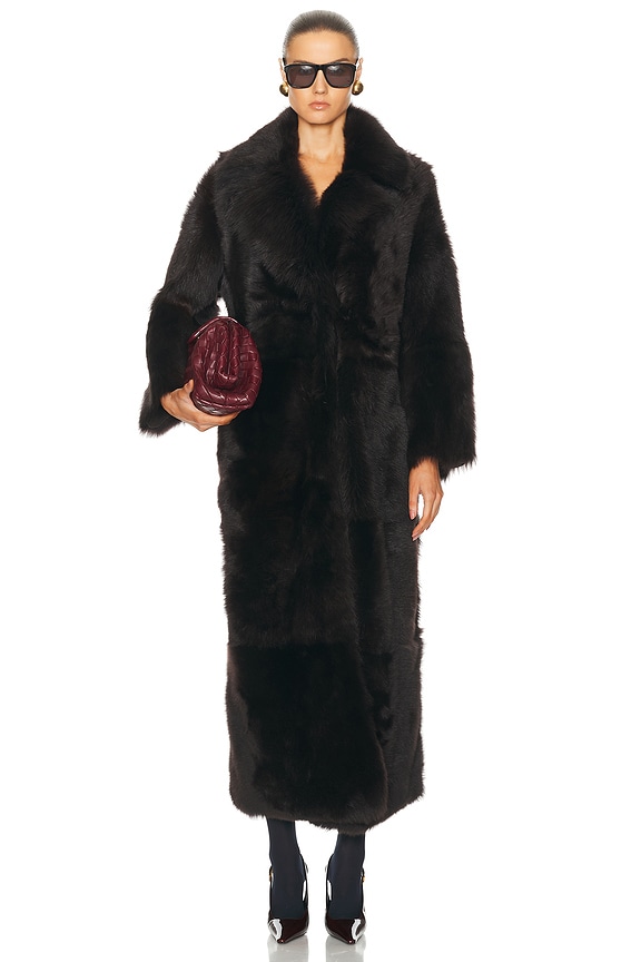 AGOLDE Ebony Shearling Coat in Infusion | FWRD