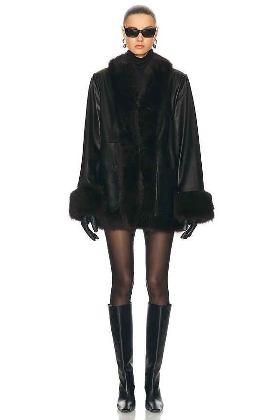 Diane von Furstenberg Candice Fur Jacket in Ultramarine | FWRD