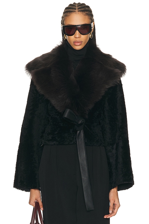 Max Mara Olga Short Coat in Black | FWRD