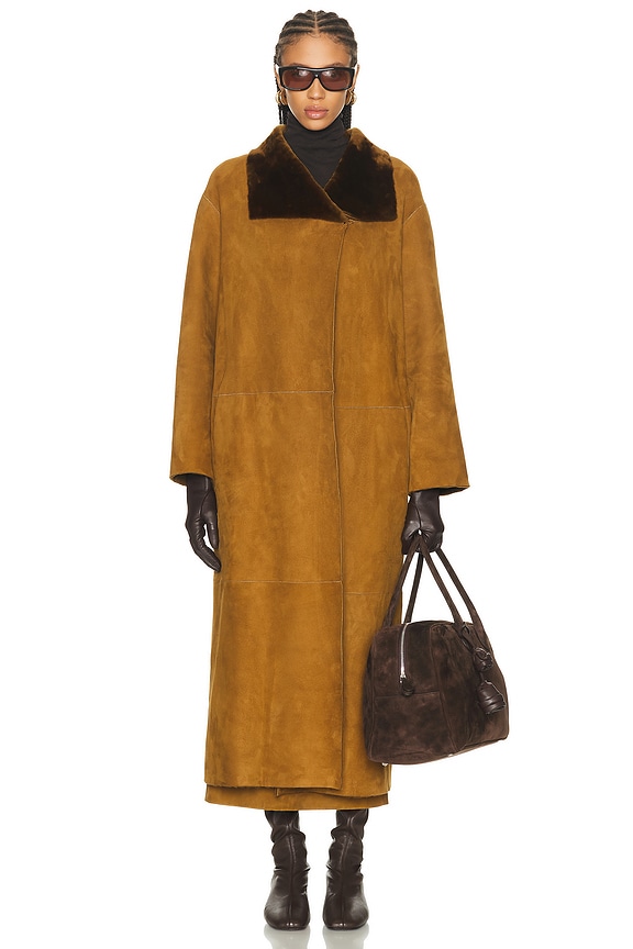 The Row Ryo Coat in Dark Brown | FWRD