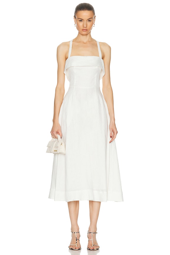 JACQUEMUS La Robe Peplo in White | FWRD