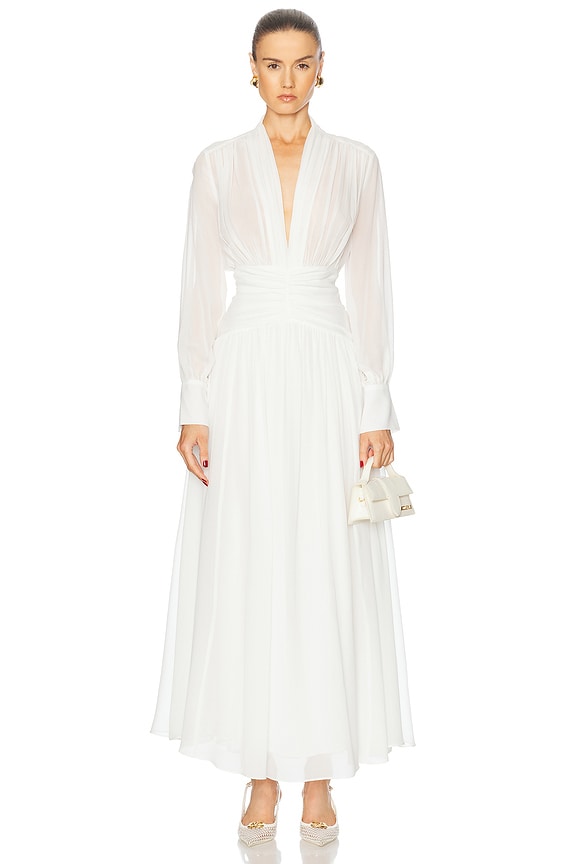 Peter Do Pleated Shirt Dress in Off White | FWRD