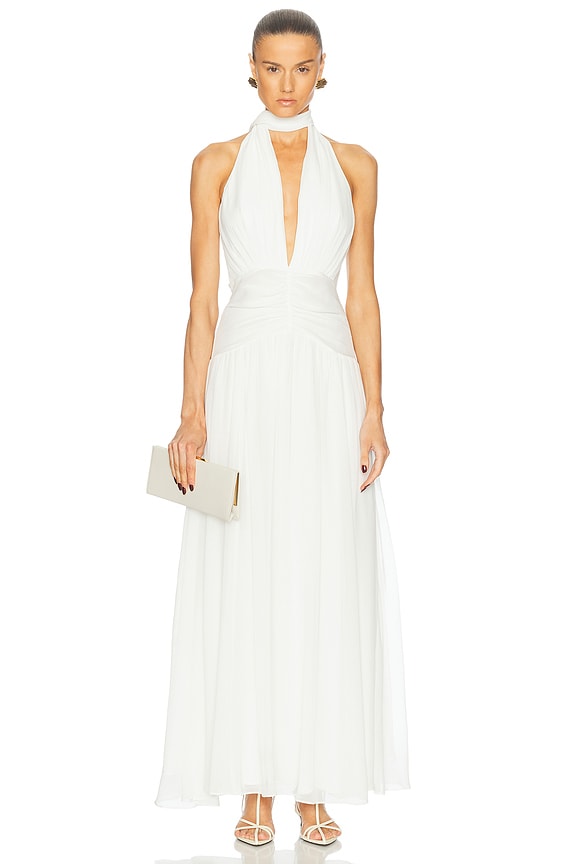 LPA Brooke Midi Dress in Ivory | FWRD