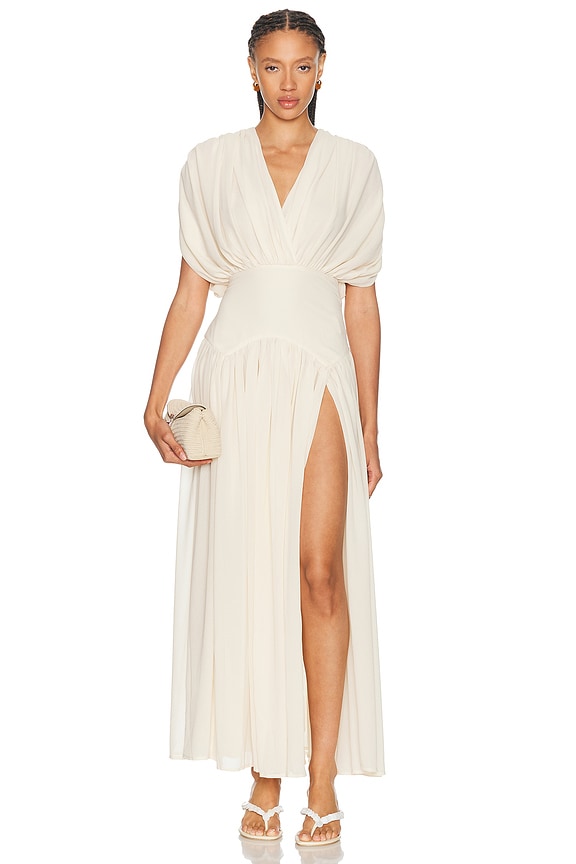 Helsa The Demeter Dress in Silk Lyocell in Cream | FWRD