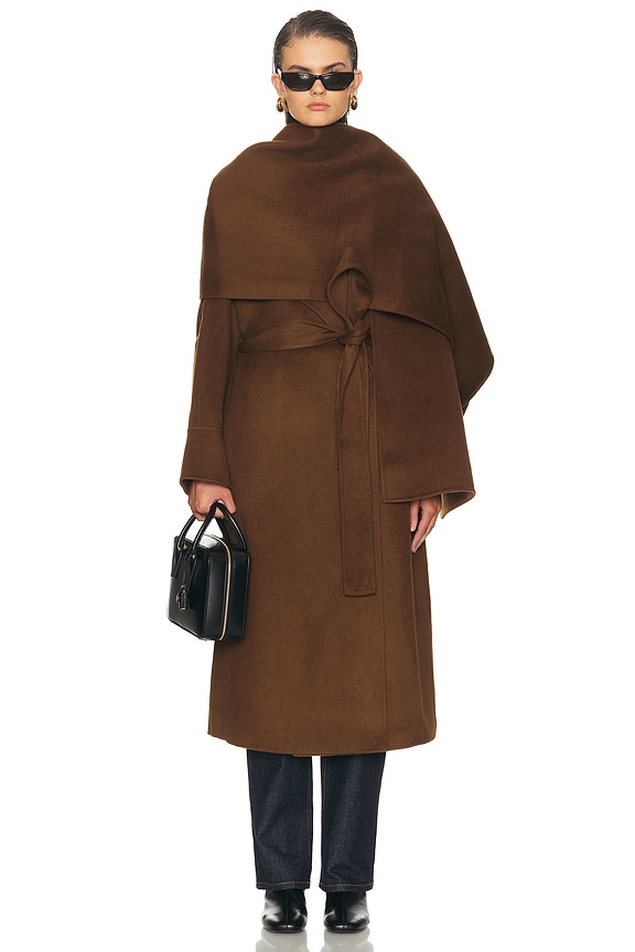 L'Academie by Marianna Melba Wool Coat in Mocha | FWRD