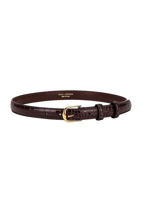 NILI LOTAN Braided Reine Belt in Dark Brown | FWRD display picture 2