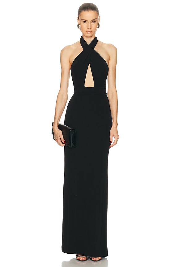 MONOT Cutout Halter Dress in Black | FWRD