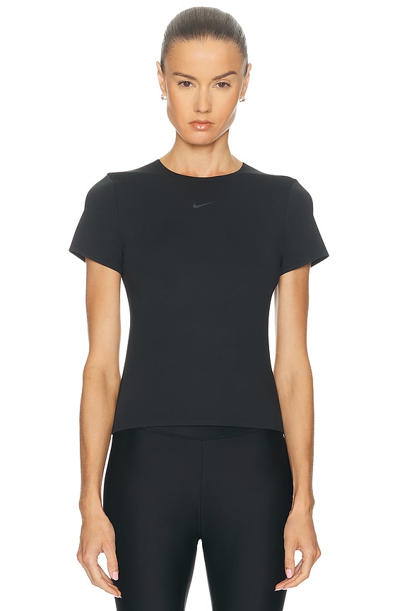 Courreges Bumpy Cut Out Cotton T-Shirt in Black & Heritage White