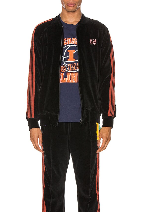 Needles Narrow Track Pant in Black | FWRD