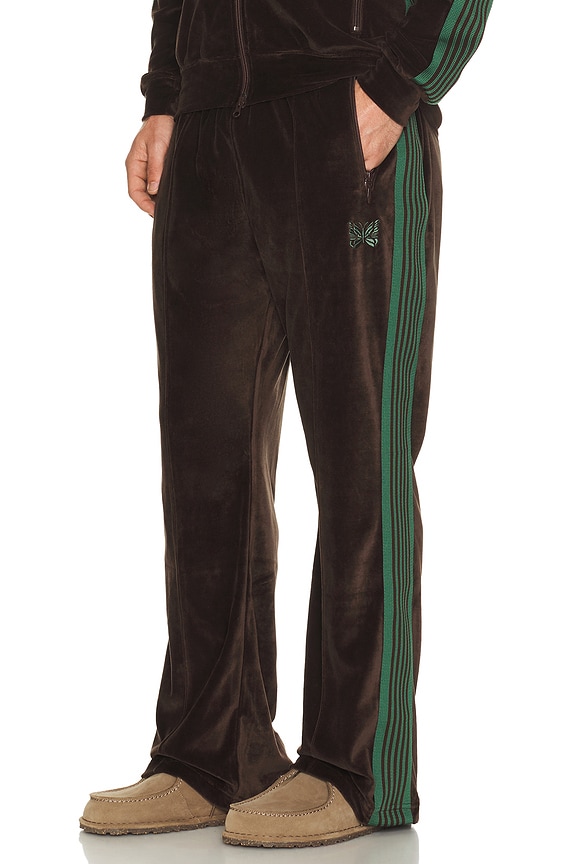 Needles Velour Track Pant in Brown | FWRD