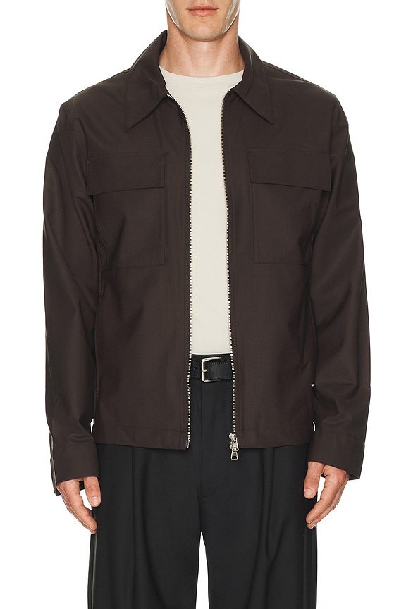 Rick Owens Mollino Cotton Zip Jacket in Black | FWRD
