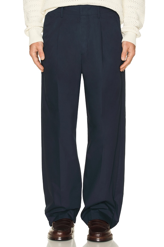 Fear of God Double Pleated Tapered Trouser in Navy | FWRD