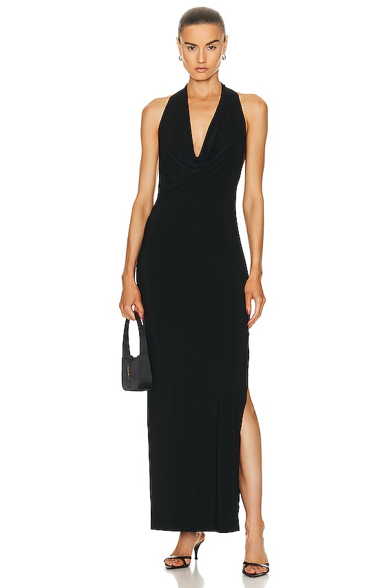 VERSACE Sable Dress in Nero | FWRD