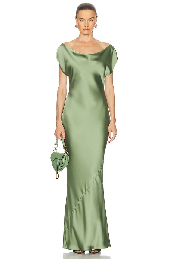 green emerald velvet dress Giada Dress  Retrofete
