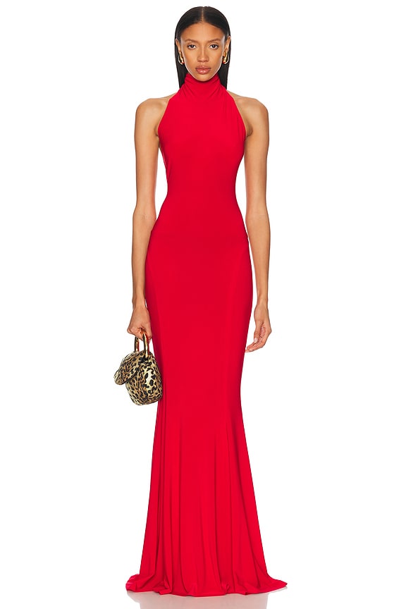 open lace back dress Enza Costa Long Sleeve Cardigan Midi Dress Red Silk-Blend Rib Knit Siz –  Celebrity Owned main image 1