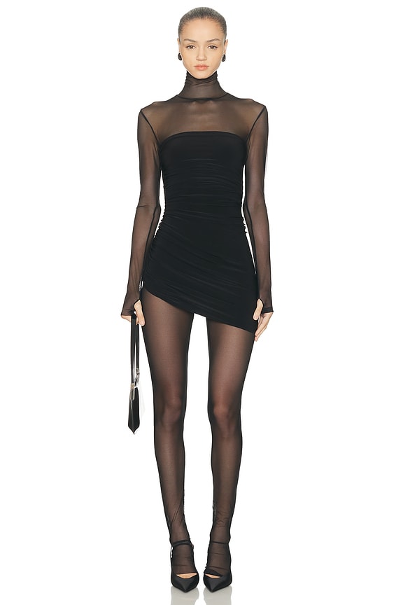 knee length dresses for ladies Jean Paul Gaultier Vintage Black Grey Trompe L'oeil Patchwork Mesh Tur –  Amarcord Vintage Fashion