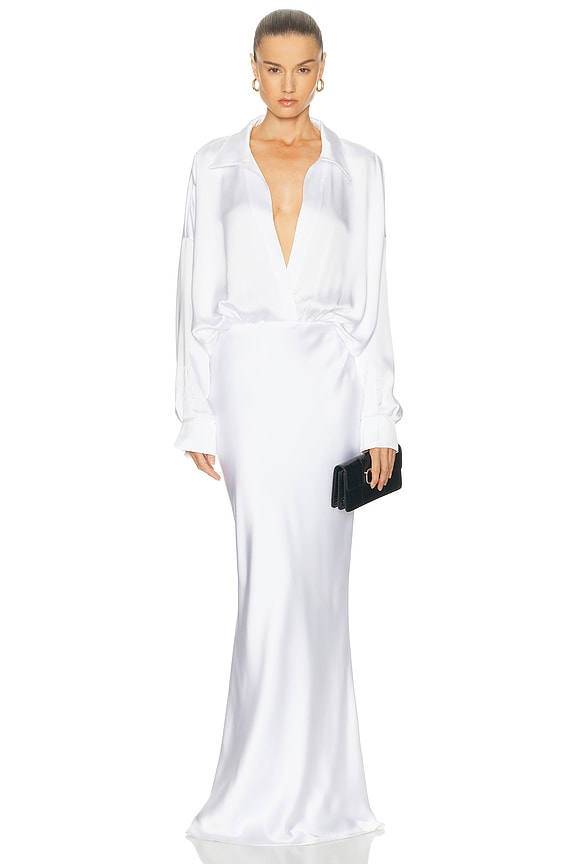 ALAÏA Zip Dress in Blanc | FWRD