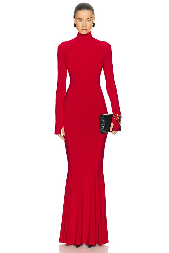 slinky jersey sarong maxi dress in elderberry Helsa Samba Red 2025 Prom-2