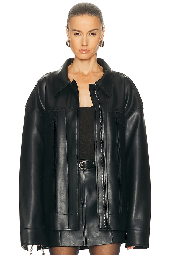 ジャケット・アウター BALENCIAGA leather jacket Balenciaga Leather Bomber Jacket in Black | FWRD