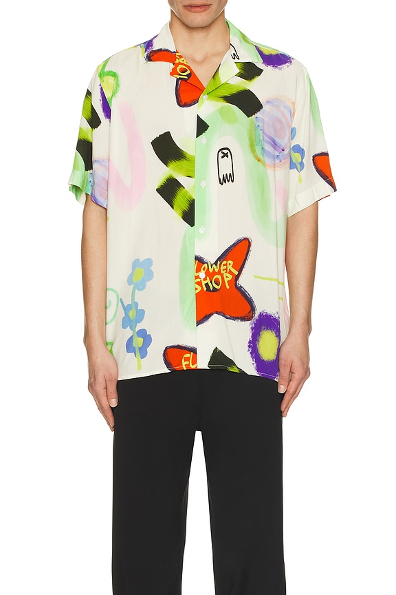 Amiri Landscape Frame Bowling Shirt in Multi | FWRD