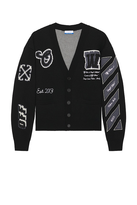 Andersson Bell Fantasia Round-Neck Cardigan in Black | FWRD