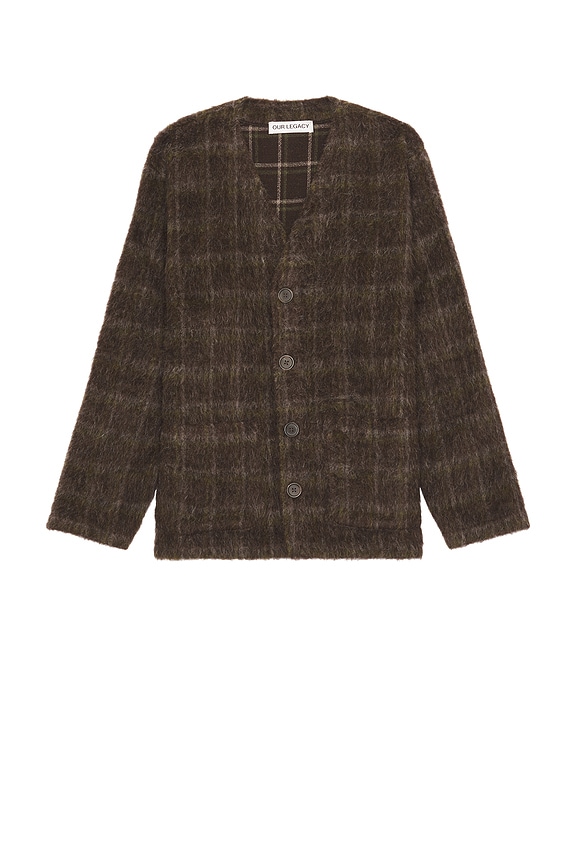 WACKO MARIA Leopard Heavy Mohair Cardigan in Brown | FWRD