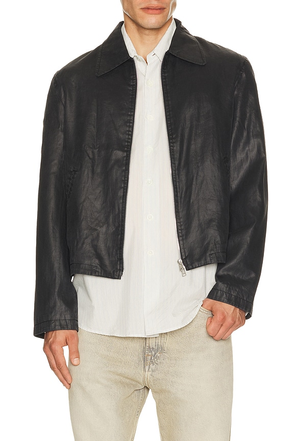 Rick Owens Mollino Lambskin Jacket in Black | FWRD