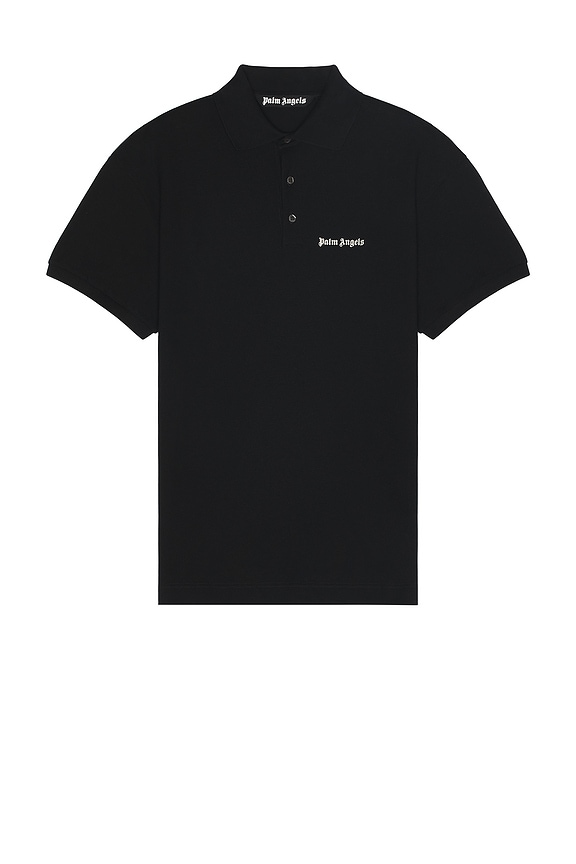 Tシャツ・カットソー BALMAIN BALMAIN SIGNATURE EMB ZIPPED POLO BALMAIN Signature Embroidered Zipped Polo in Black | FWRD
