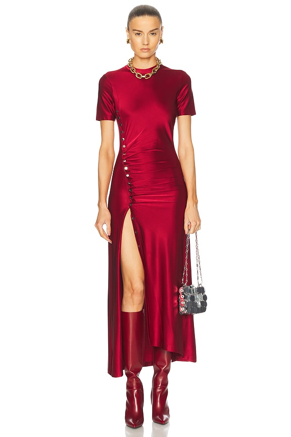 Loewe Blurred Print Dress in Red & White | FWRD