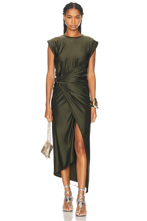 ワンピース VICTORIA BECKHAM Women Dresses 1225WDR 006342A 9342 ALGAE GR Victoria Beckham V-Neck Ruched Cami Gown | Shopbop