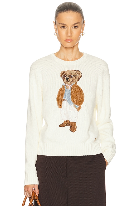 Polo Ralph Lauren アランニットフラッグコットンセーター - Cream | FWRD