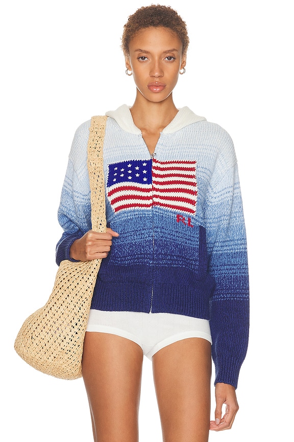 Miu Miu Mohair Logo Cardigan in Astrale | FWRD