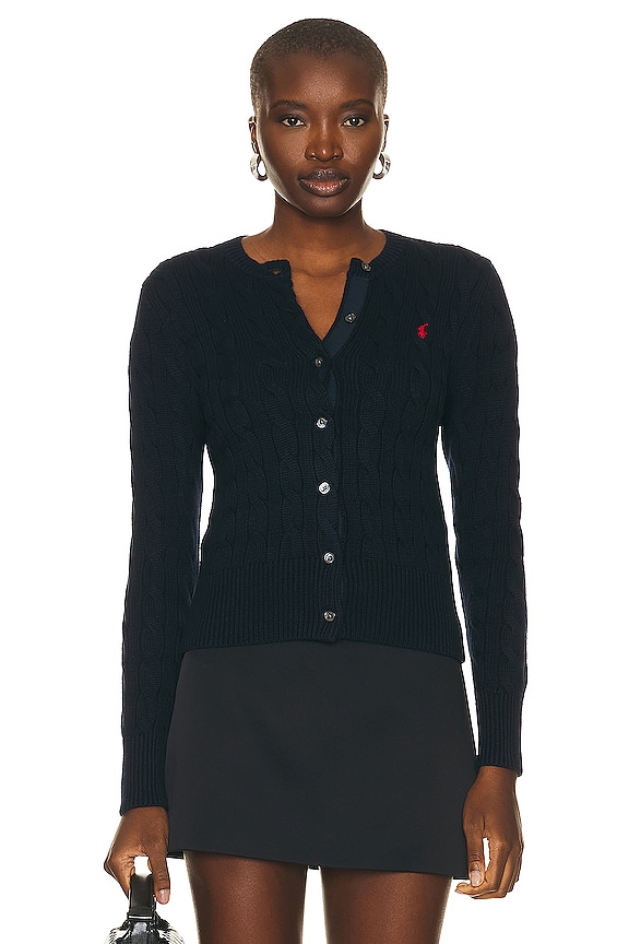 Loewe Anagram Intarsia Cardigan in Black & Multicolor | FWRD
